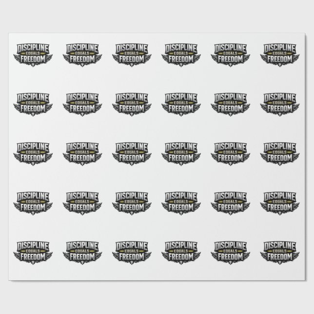 Papel De Regalo Discipline Equals Freedom – Motivational Design  (Superficie plana)