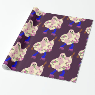 Papel De Regalo disco halloween fantasma florido africano