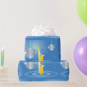 Papel De Regalo Disco Jazz Saxofón Sparkling Mirror Balls