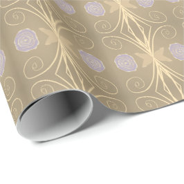 Papel De Regalo Diseñado con flores de color malva elegante