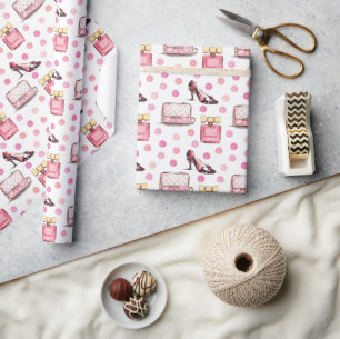 Papel De Regalo Diseñador de acuarelas Bolsa de zapatos y Perfume