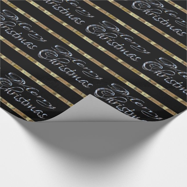 Papel De Regalo Diseñador elegante de las Felices Navidad (Esquina)
