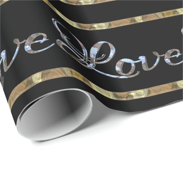 Papel De Regalo Diseñador elegante de Love Love (Esquina del rollo)