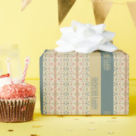 Papel De Regalo Diseñador floral rosa y azul