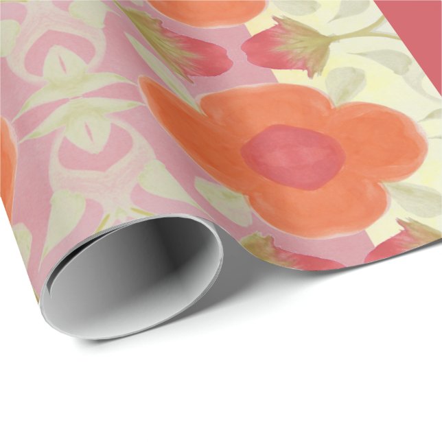 Papel De Regalo Diseñador florido encantador (Esquina del rollo)
