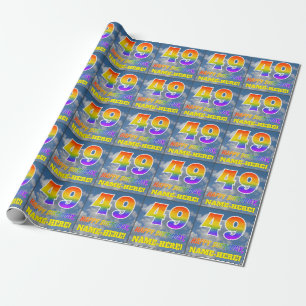 Papel De Regalo Diseño "49" & "FELIZ CUMPLEAÑOS", Nubes, Cielo con