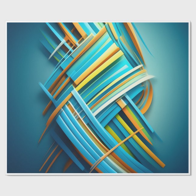 Papel De Regalo diseño abstracto Azul (Superficie plana)