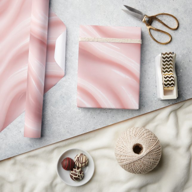 Papel De Regalo Diseño abstracto de crema rosa (Artesanía)