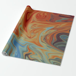 Papel De Regalo Diseño abstracto de llamas y agua Mejor arte fin