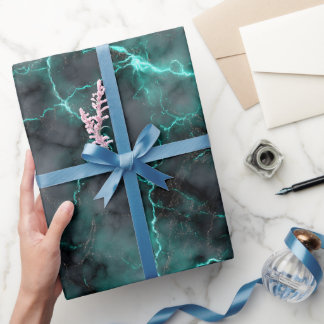 Papel De Regalo Diseño abstracto de mármol verde esmeralda de lujo