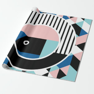 Papel De Regalo Diseño abstracto de poster Memphis. Marca geométri