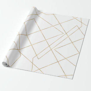 Papel De Regalo Diseño abstracto de trazos geométricos Gold mode