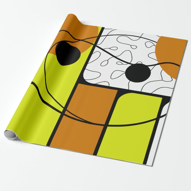 Papel De Regalo Diseño abstracto geométrico con formas audaces (Desenrollado)
