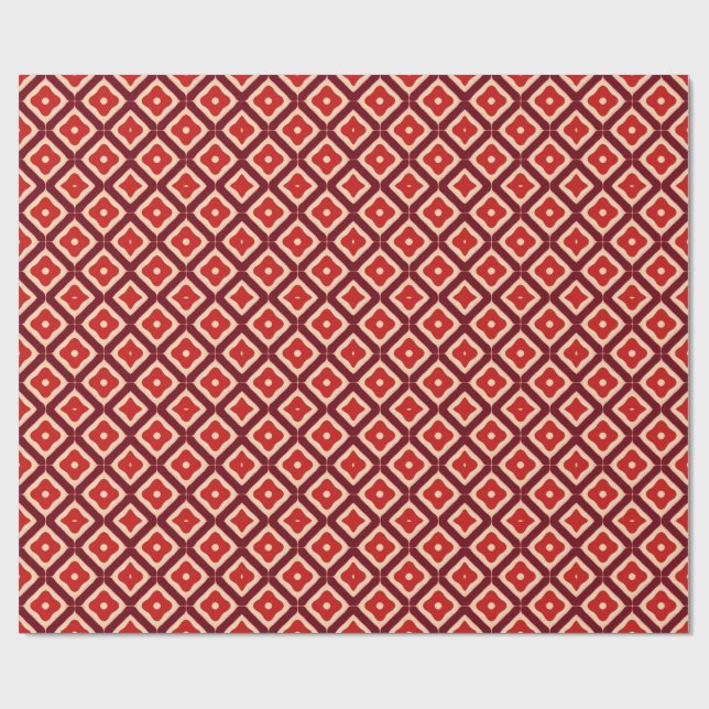 Papel De Regalo Diseño abstracto geométrico rojo (Superficie plana)