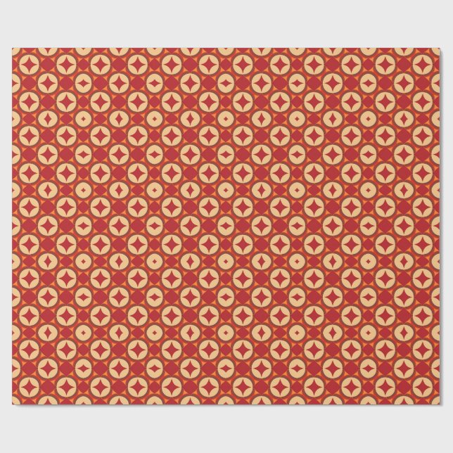 Papel De Regalo Diseño abstracto geométrico rojo (Superficie plana)