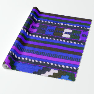 Papel De Regalo Diseño azul indio de la textura del nativo