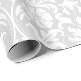 Papel De Regalo Diseño blanco floral hermoso de la boda del