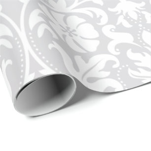 Papel De Regalo Diseño blanco floral hermoso de la boda del