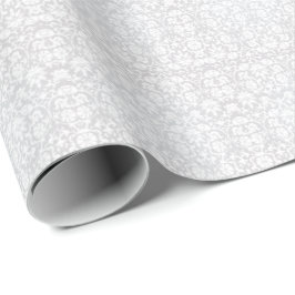 Papel De Regalo Diseño blanco floral hermoso del damasco