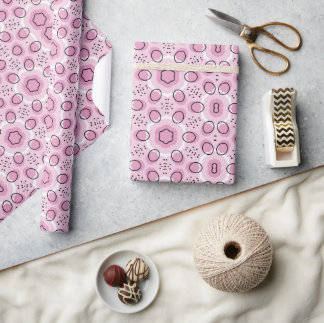 Papel De Regalo diseño boho rosa bebé