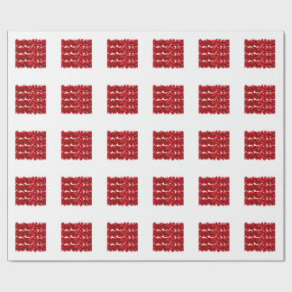 Papel De Regalo Diseño Botánico Sin Costuras de Patrón Floral Rojo