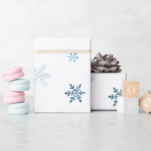 Papel De Regalo Diseño de acuarela de Navidad de invierno azul sua