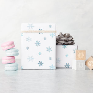 Papel De Regalo Diseño de acuarela de Navidad de invierno azul sua