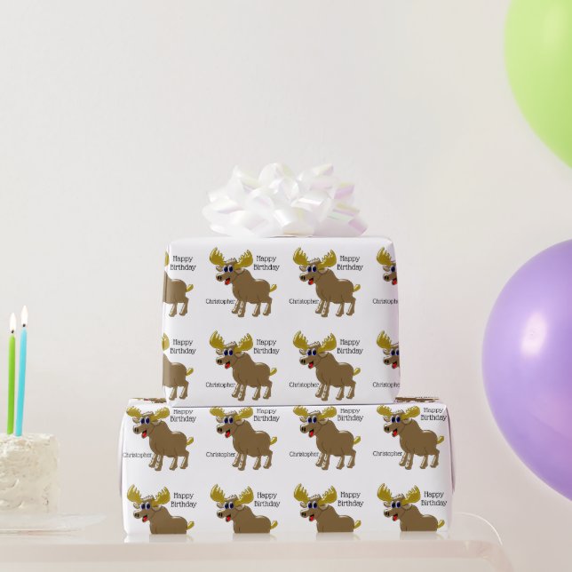 Papel De Regalo Diseño de alce Cumpleaños (Regalos de fiesta)