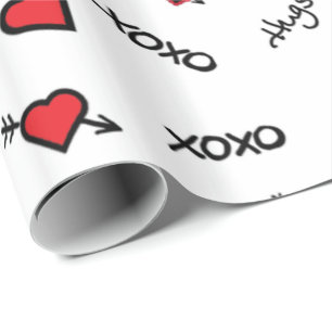 Papel De Regalo Diseño de amor y besos de XOXO