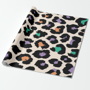 Papel De Regalo Diseño de animales leopardo coloridos y antecedent