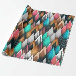 Papel De Regalo Diseño de árbol de Navidad lleno de colores feliz