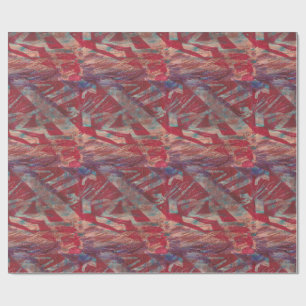 Papel De Regalo Diseño de Arte Moderno Patrón Rojo Abstracto en Ne