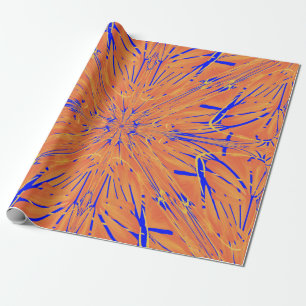 Papel De Regalo Diseño de Arte Tropical Royal Blue And Citrus Nara