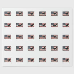 Papel De Regalo Diseño de arte vectorial de caballo con bandera es