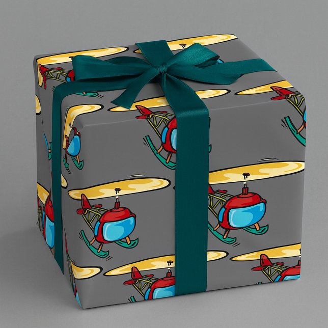 Papel De Regalo Diseño de aviación Cute Red Helicopter Fun (Subido por el creador)