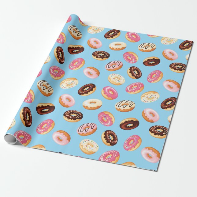 Papel De Regalo Diseño de baldosas de donuts (Desenrollado)