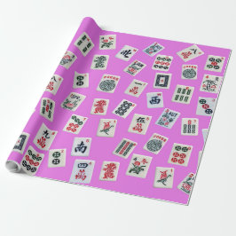 Papel De Regalo Diseño de baldosas MahJongg en rosa