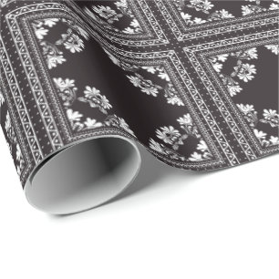 Papel De Regalo diseño de bandana blanca y negra