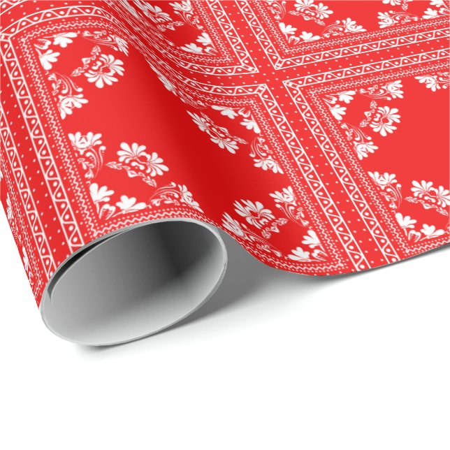 Papel De Regalo diseño de bandana roja (Esquina del rollo)