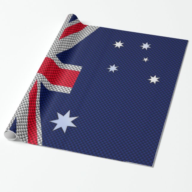 Papel De Regalo Diseño de bandera australiana estilo cromado de fi (Desenrollado)