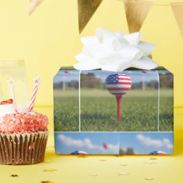 Papel De Regalo Diseño de bandera estadounidense en una pelota de