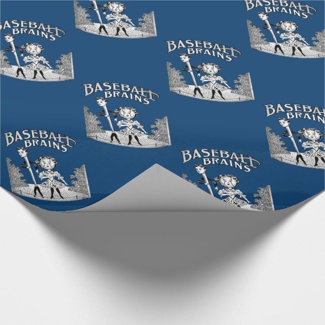 Papel De Regalo Diseño de béisbol vintage (Esquina)