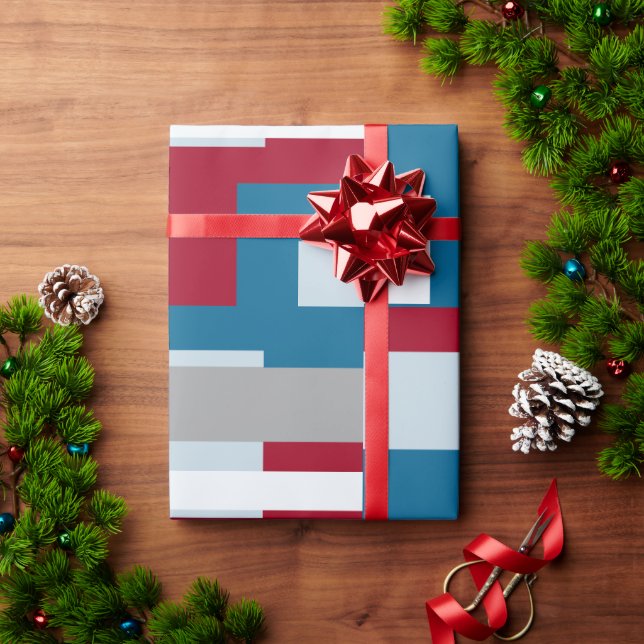 Papel De Regalo Diseño de bloque retro 4 (Regalo de vacaciones)