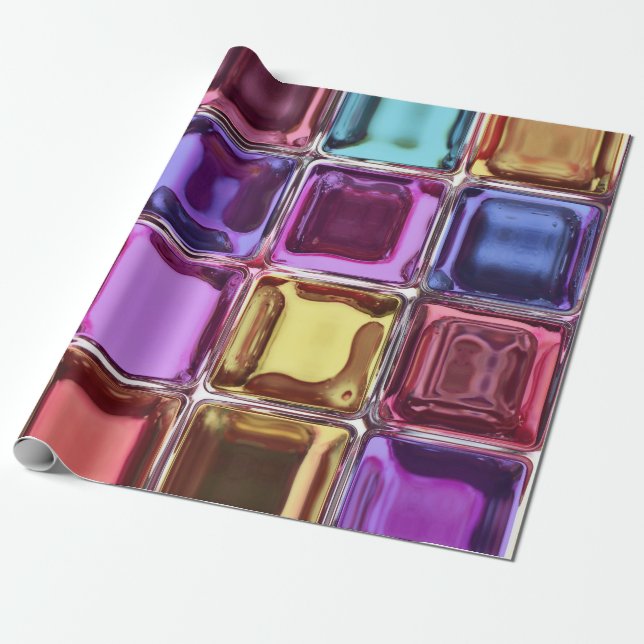 Papel De Regalo Diseño de bloques de cristal (Desenrollado)