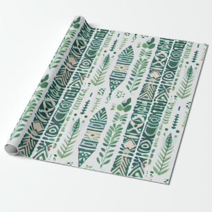 Papel De Regalo Diseño de boho verde