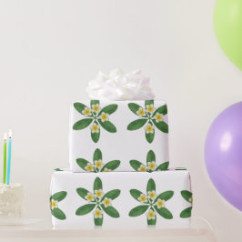 Papel De Regalo Diseño de Bordado de Frangipani Botánico