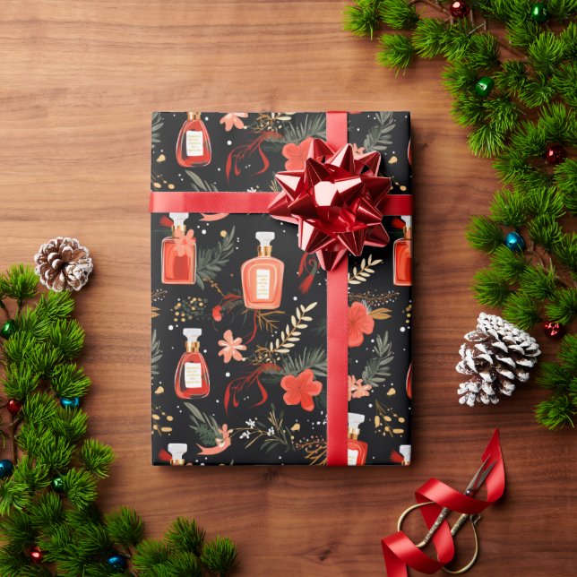Papel De Regalo Diseño de botellas de perfume moda Navidades (Regalo de vacaciones)