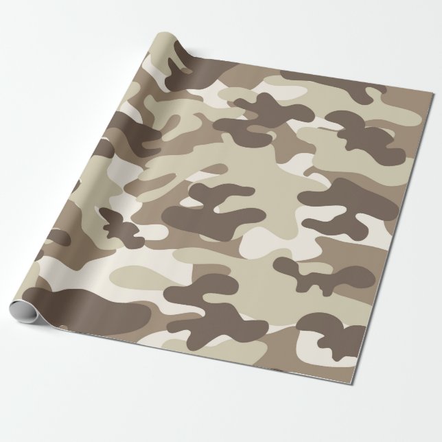 Papel De Regalo Diseño de Brown Camo (Desenrollado)