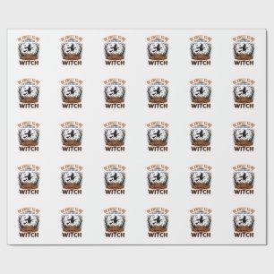 Papel De Regalo Diseño de Bruja de Halloween Sé Dulce o Quédate Ma