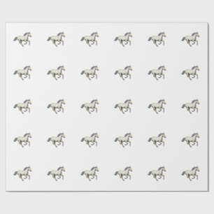 Papel De Regalo Diseño de caballo Appaloosa corriendo grabado vint